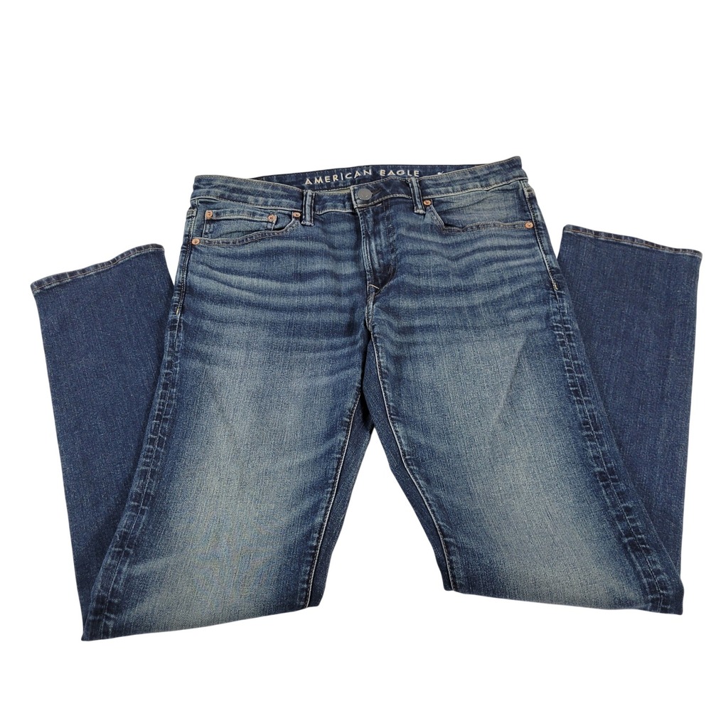 American Eagle‎ Outfitters Men's Skinny Jeans Medium Wash Airflex+ Stretch 34x34